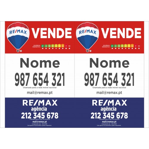 Placa VENDE em V Remax...