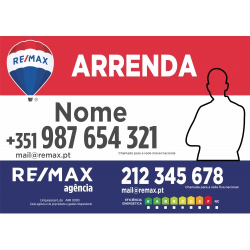 Placa ARRENDA Remax com...