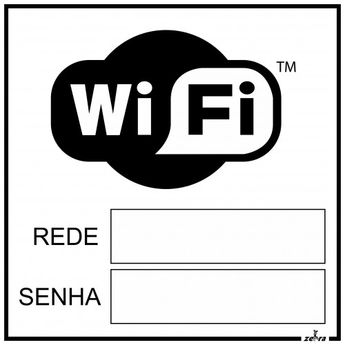 Placa Wi-Fi 25x25cm PVC 3mm