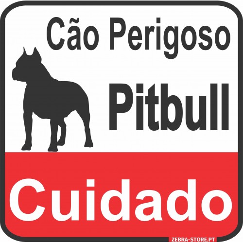 Placa Cão Perigoso Pitbull...