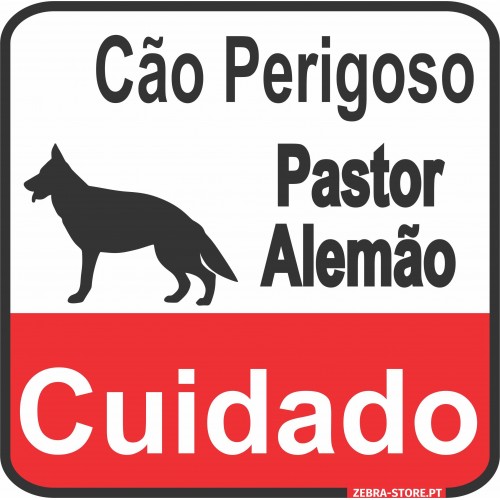 Placa Cão Perigoso Pastor...